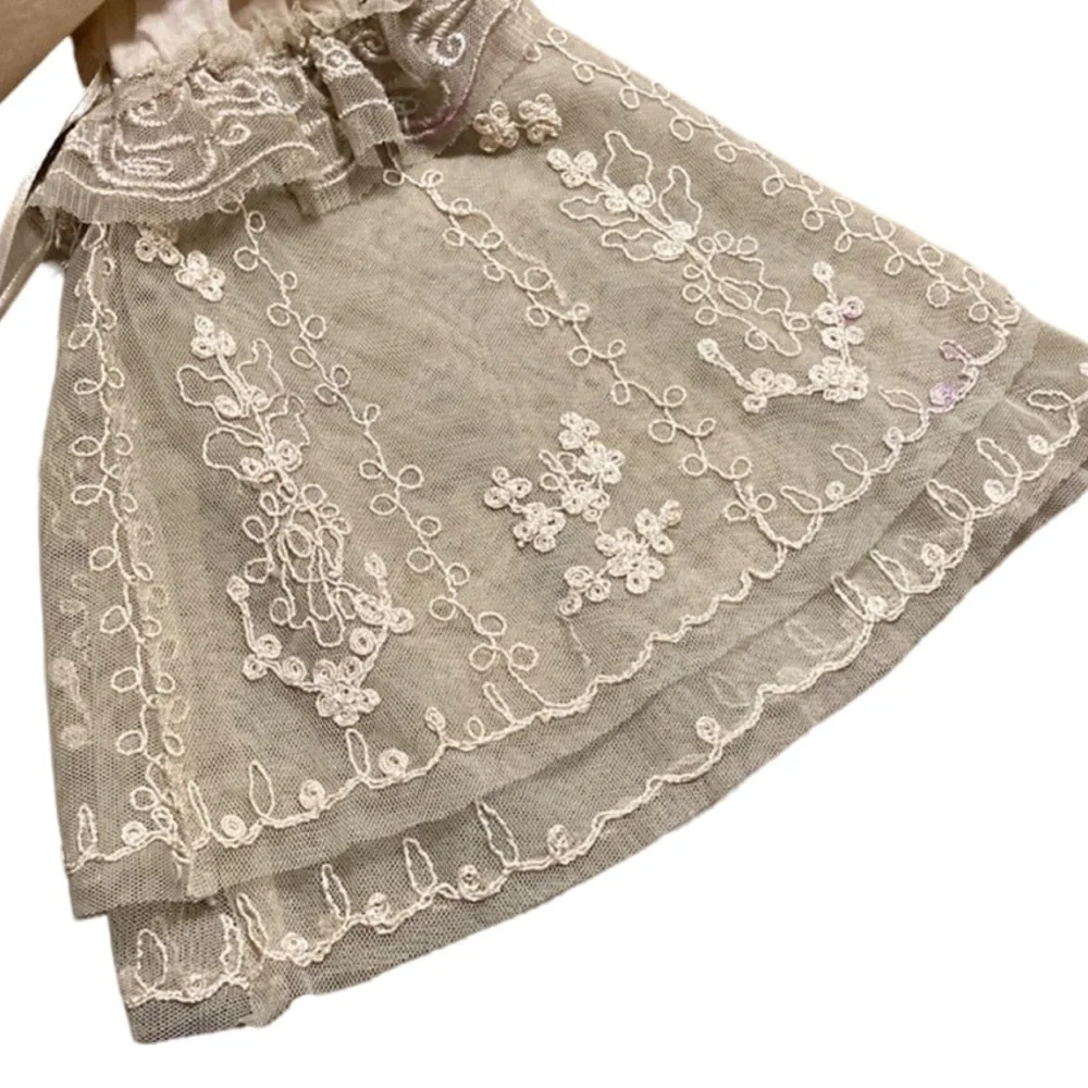 Newport News bohemian lace embroidered high low long sleeve blouse Woman’s 4 - Picture 7 of 8